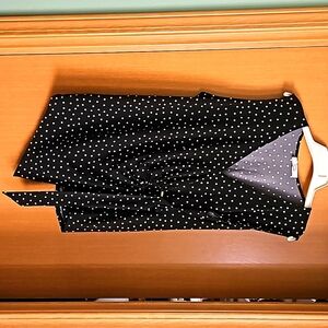 Black with white polka dots sleeveless blouse